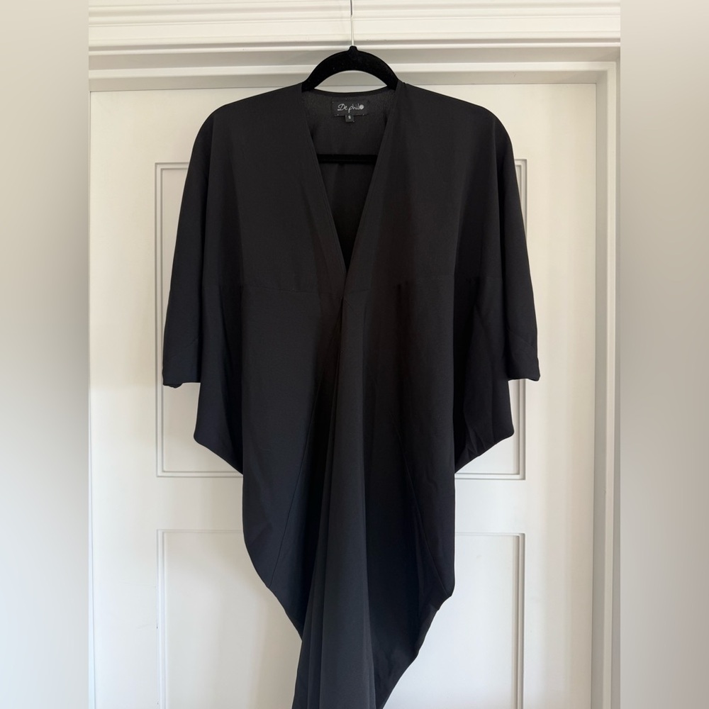 De Philo Silky Black Batwig Maxi Dress Womens S